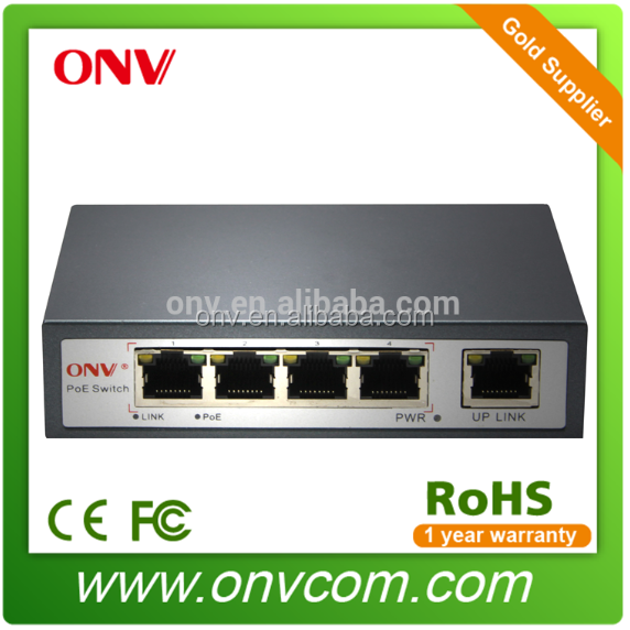 OEM 4 port ethernet switch 48v POE for dahua cctv camera