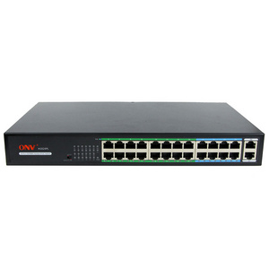 High Quality 250m Long distance  48V 24 ports VLAN Poe Switch