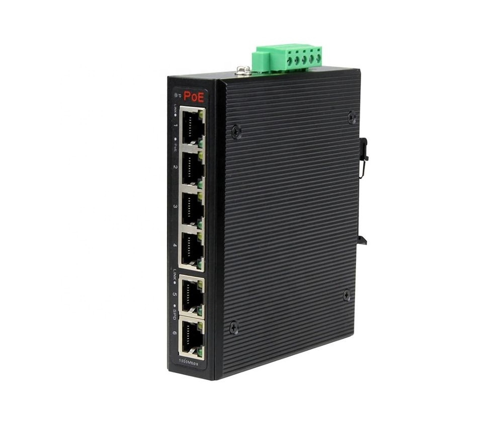 6 port 4 port industrial poe switch 2 Port RJ45 uplink gigabit ip40 media converter moxa planet onv oem