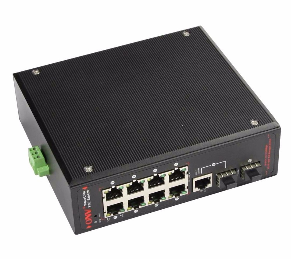 ONV Manageable Outdoor Industrial Ethernet 10 port Network Switch PoE