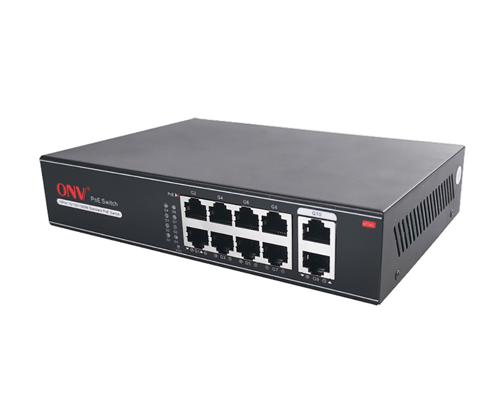 OEM unmanaged 8 port + 2 port gigabit Poe monitoring network switch for Wireless AP and IP Camera