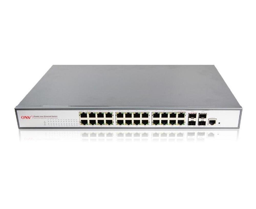 24 Port Gigabit PoE+ Managed Switch with 4 SFP 400W