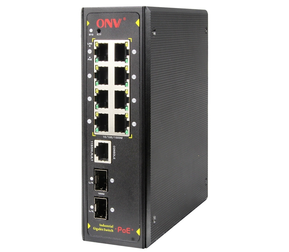 ONV-IPS33108PFM web managed 10/100/1000M 10 port industrial poe switch