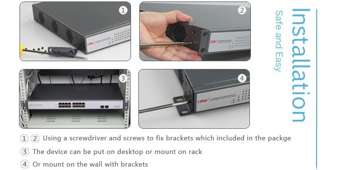 Business Desktop 16 port gigabit poe switch (ONV-POE33016PFB)