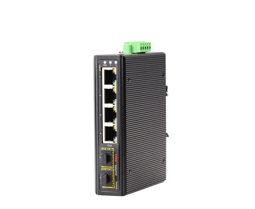 ONV Gigabit industrial PoE network switch 4 port 10/100/1000Mbps Din-Rail dual DC input for IP Camera