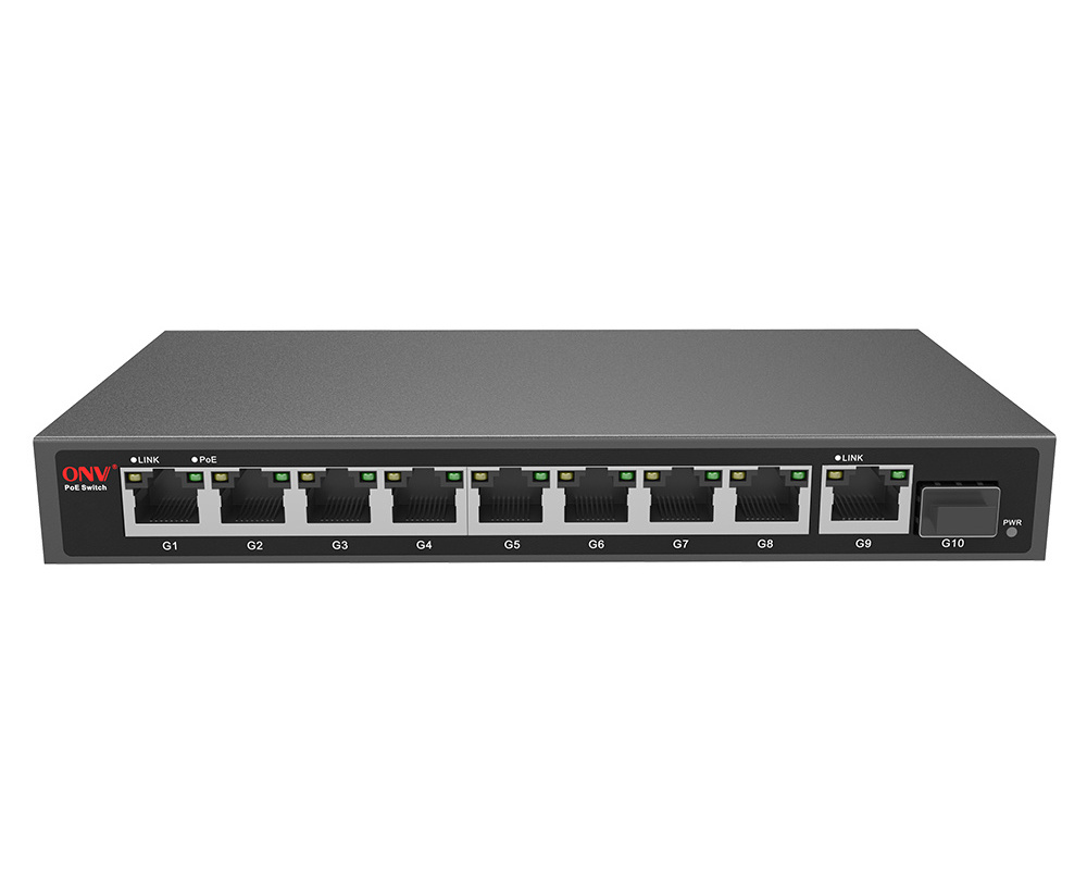 Unmanaged PoE fiber switch with 9*10/100/1000M poe ports and 1*1000M uplink SFP fiber port