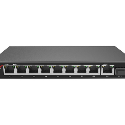 Unmanaged PoE fiber switch with 9*10/100/1000M poe ports and 1*1000M uplink SFP fiber port