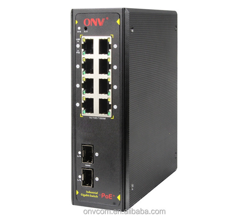 8PORT 10/100/1000 POE+ gigabit ethernet switch PoE industrial Switch (ONV-IPS33108PF)