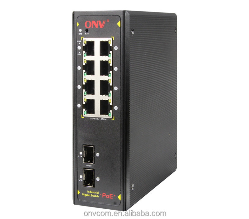 8PORT 10/100/1000 POE+ gigabit ethernet switch PoE industrial Switch (ONV-IPS33108PF)