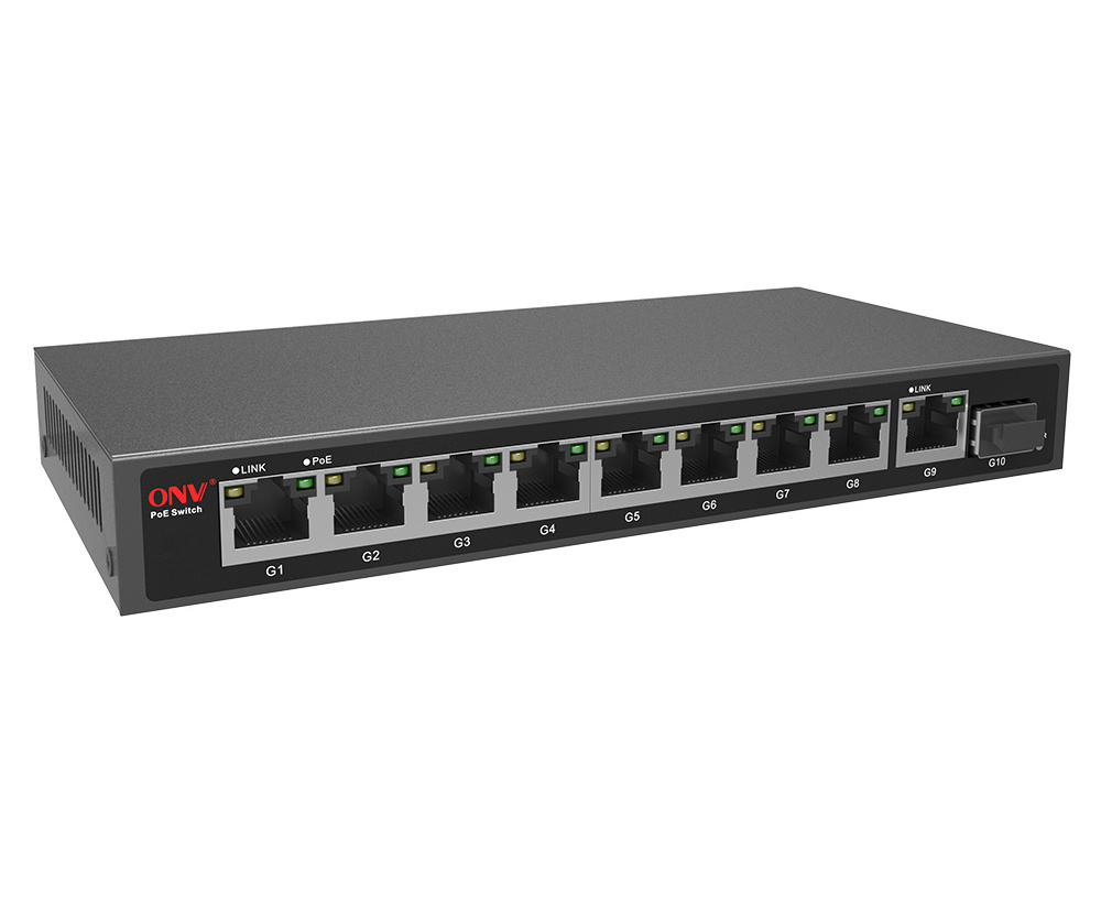 Unmanaged PoE fiber switch with 9*10/100/1000M poe ports and 1*1000M uplink SFP fiber port