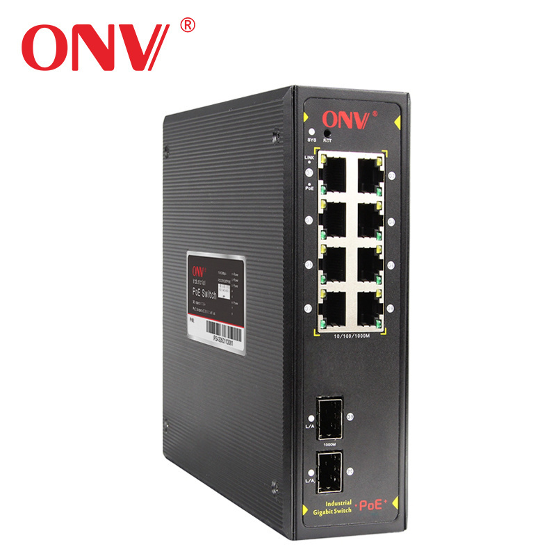 8PORT 10/100/1000 POE+ gigabit ethernet switch PoE industrial Switch (ONV-IPS33108PF)