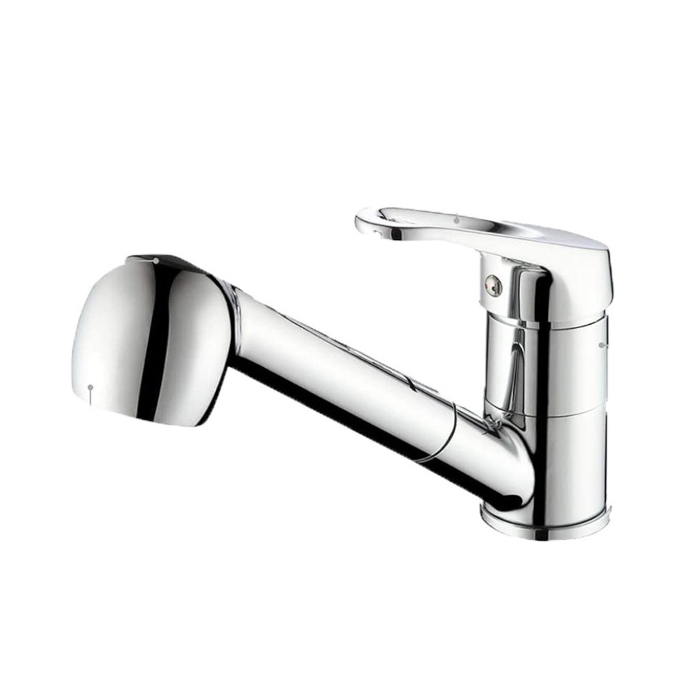 2024 Hot Sale Simple Drawable Faucet Swan Neck Kitchen Sink Dish Rotatable Stainless Steel Hot And Cold Silver or Black Faucet