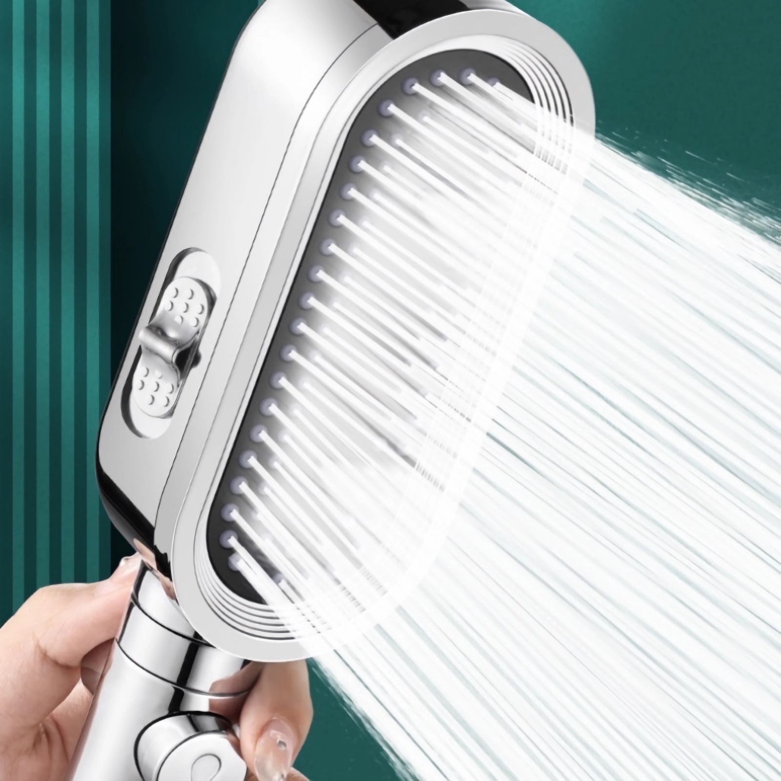 Pressurized Microphone Shape Handheld Shower Head Home Bathroom Three Speed Shower Mode Water Up Hand Shower Head