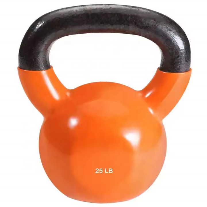 Colorful Vinyl & Neoprene Coated Cast Iron Kettlebell Free Weights for Men and Women Training