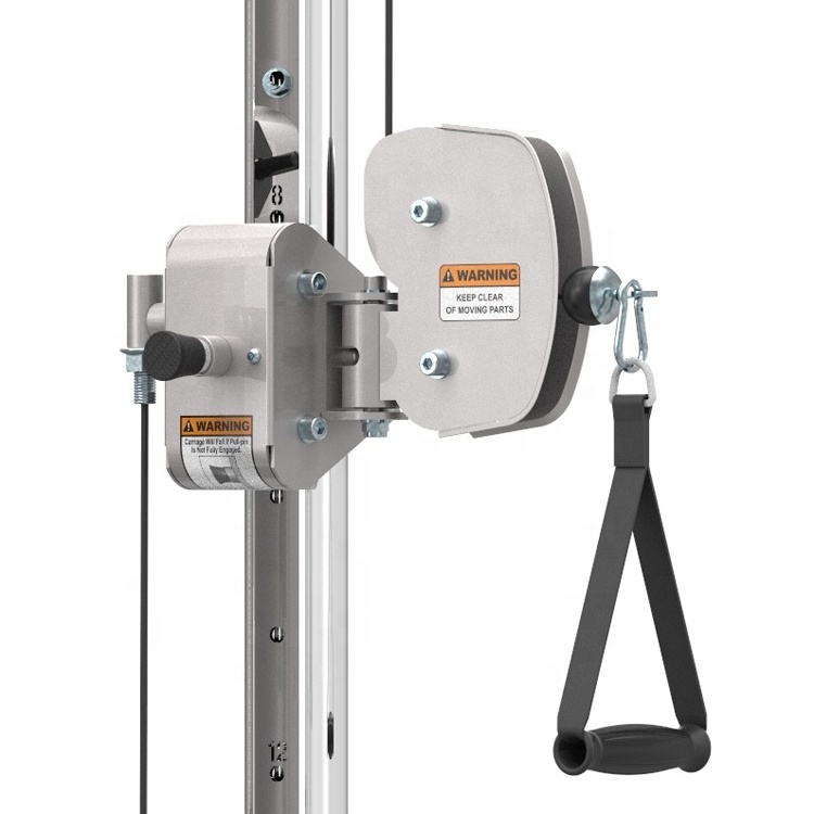 Commercial gym equipment adjustable dual pulley system