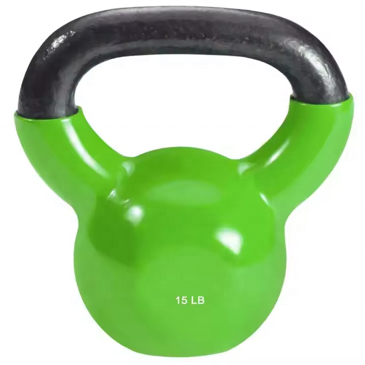 Colorful Vinyl & Neoprene Coated Cast Iron Kettlebell Free Weights for Men and Women Training