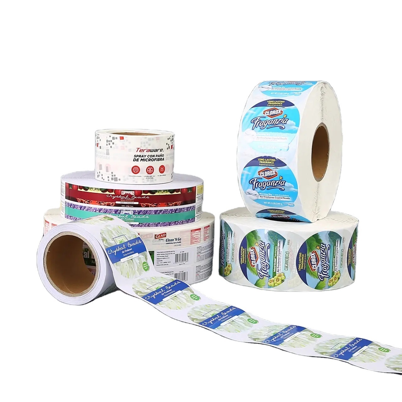 High quality bopp white label large drum printing machine sticker adhesive film