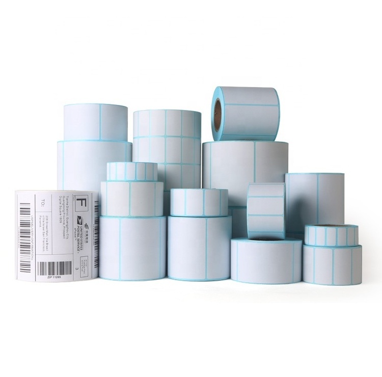 Economical thermal synthetic paper direct thermal PP label jumbo roll with freezer hotmelt adhesive