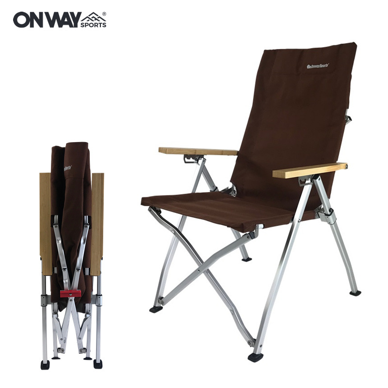 OnwaySports Aluminum Portable Beach Foldable Outdoor Canvas Camp Reclining Chair