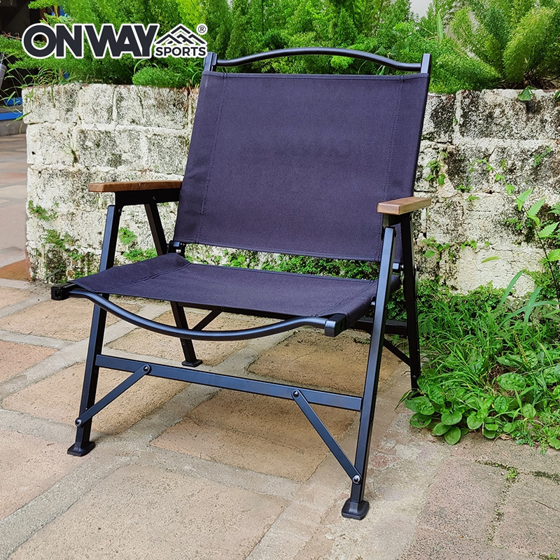 New Design Outdoor Folding Black Aluminum Frame Leisure Lawn BBQ Kermit Chair Camping Chair