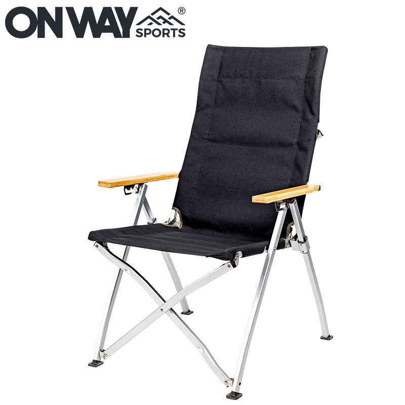 Lightweight Aluminium Adjustable Backrest Folding Recliner Camping Chair