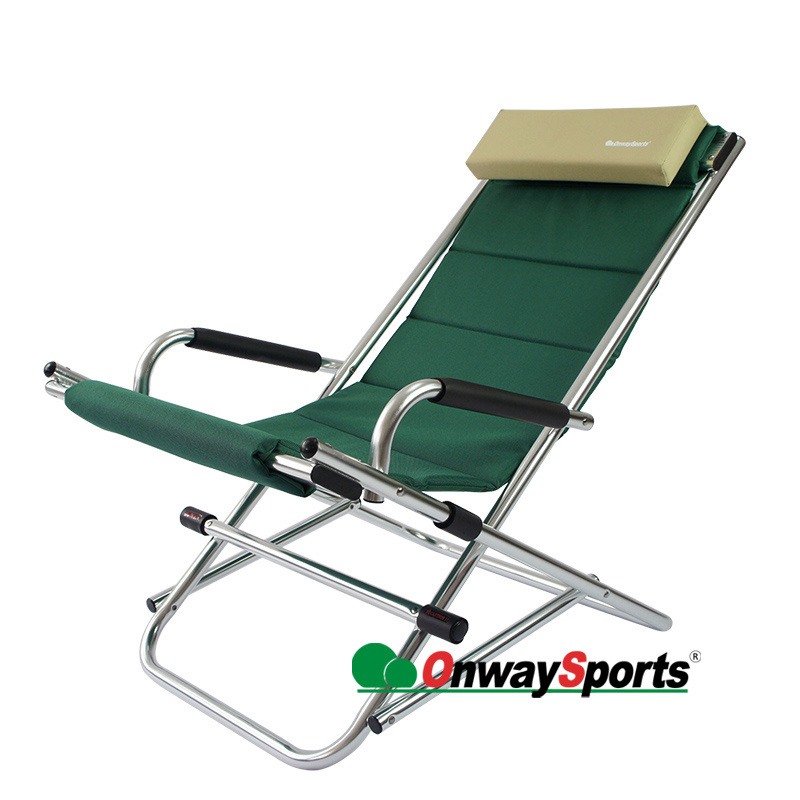 Onwaysports folding rocking aluminum beach chair for camp