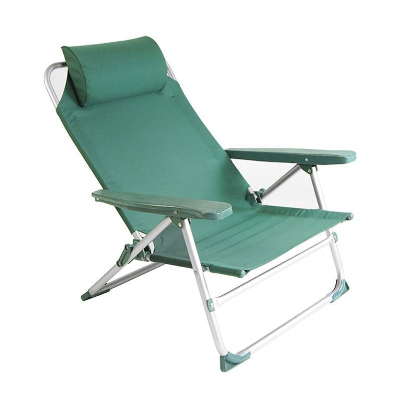 Onwaysports Portable Sillas Plegables Luxury Lower Folding Recliner Lounge Beach Chair With Pillow