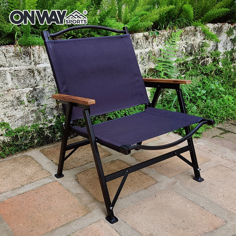 New Design Outdoor Folding Black Aluminum Frame Leisure Lawn BBQ Kermit Chair Camping Chair