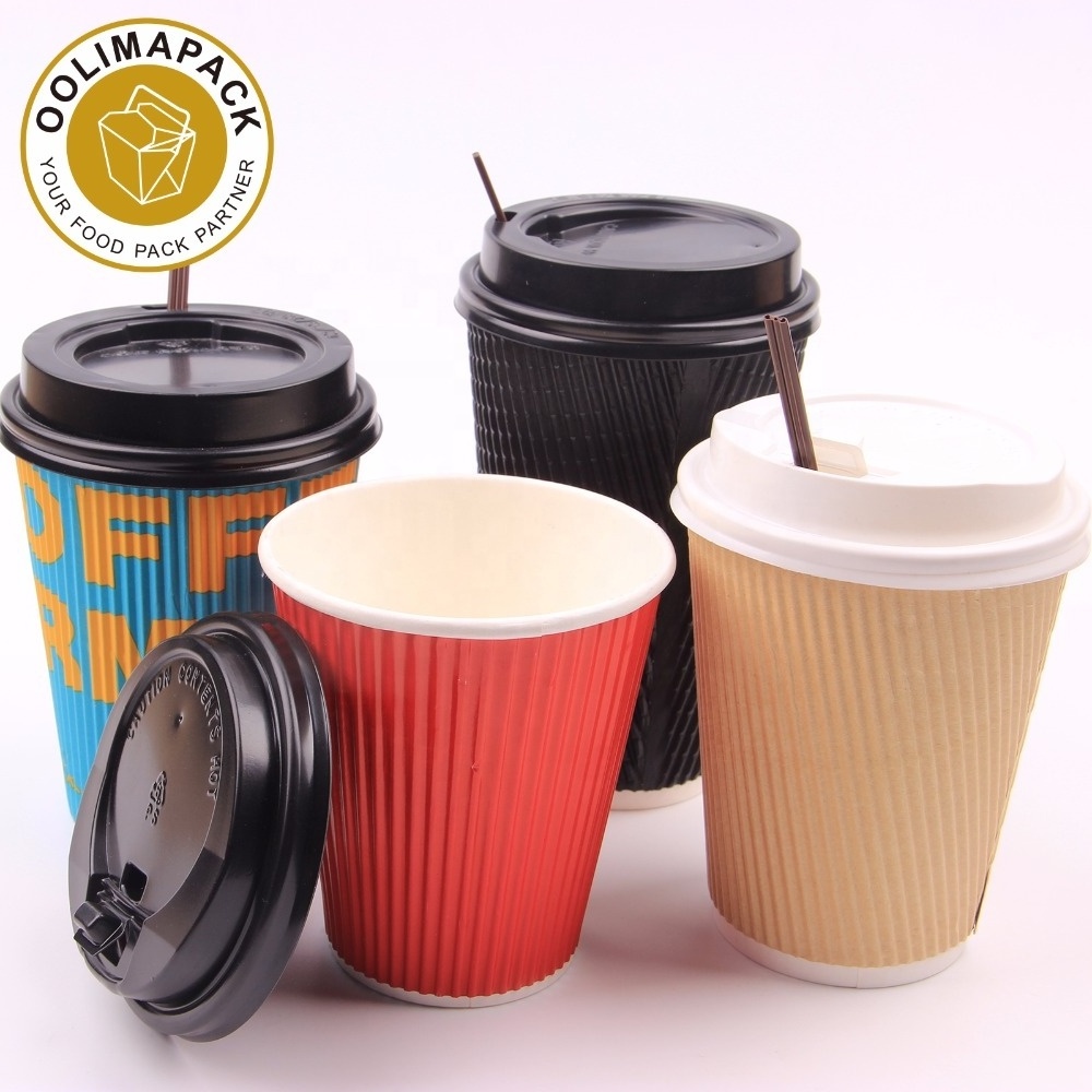 Wholesale Eco friendly 100% Compostable PLA coating Disposable double wall  paper cups for hot coffee and tea