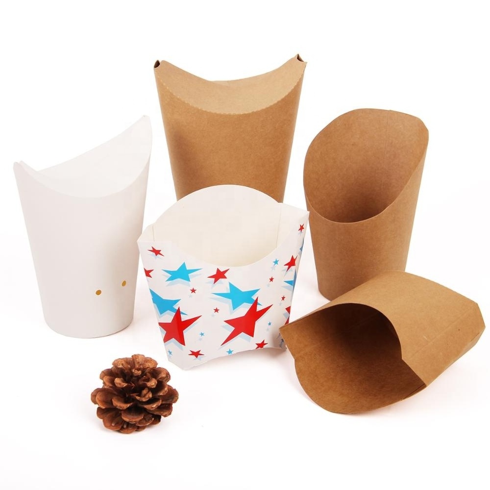 Wholesale custom small large capacity folding paper French fries Oil-proof packaging boxes