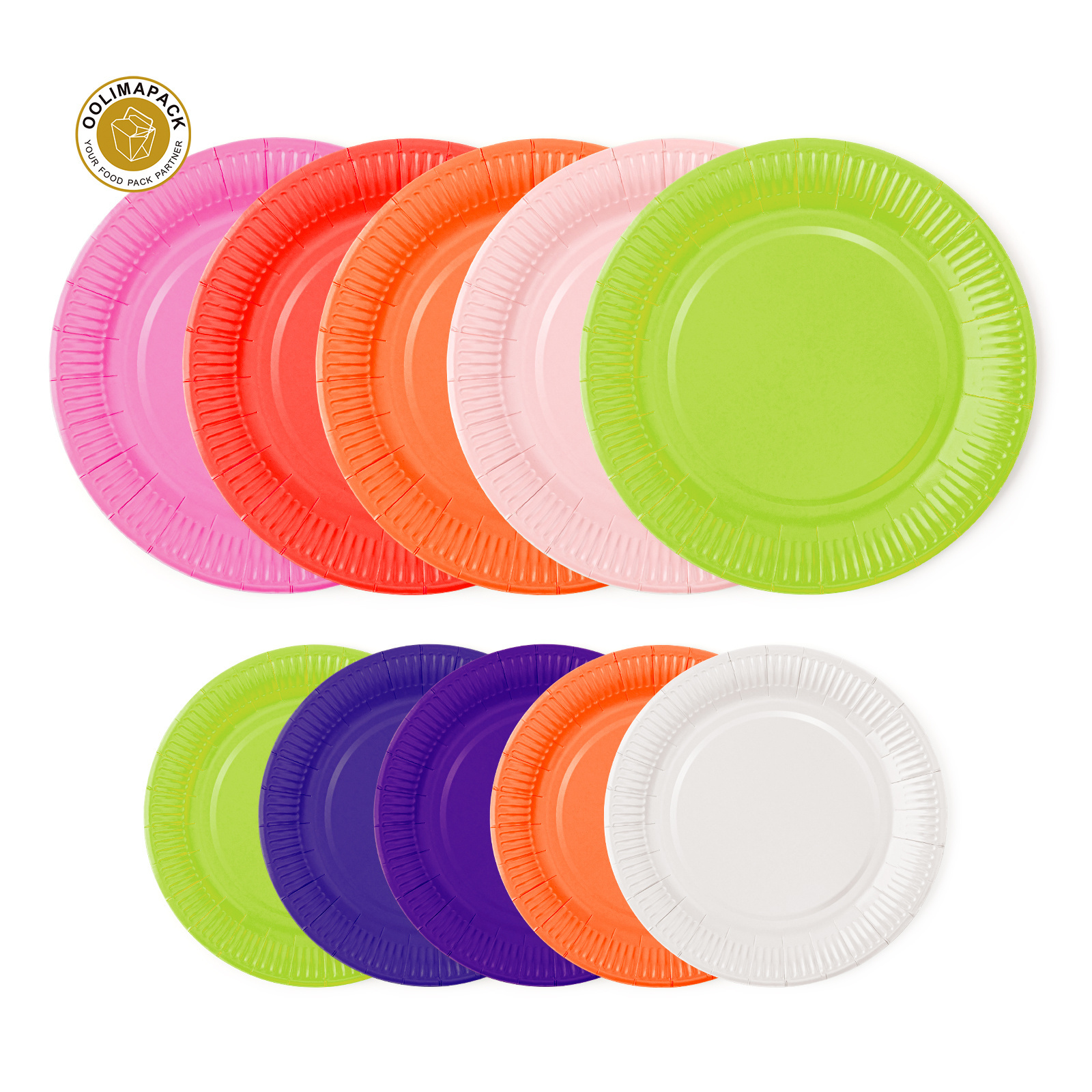 Accept Custom New 7 Inch Color Paper Plate Printing Disposable Paper Plate