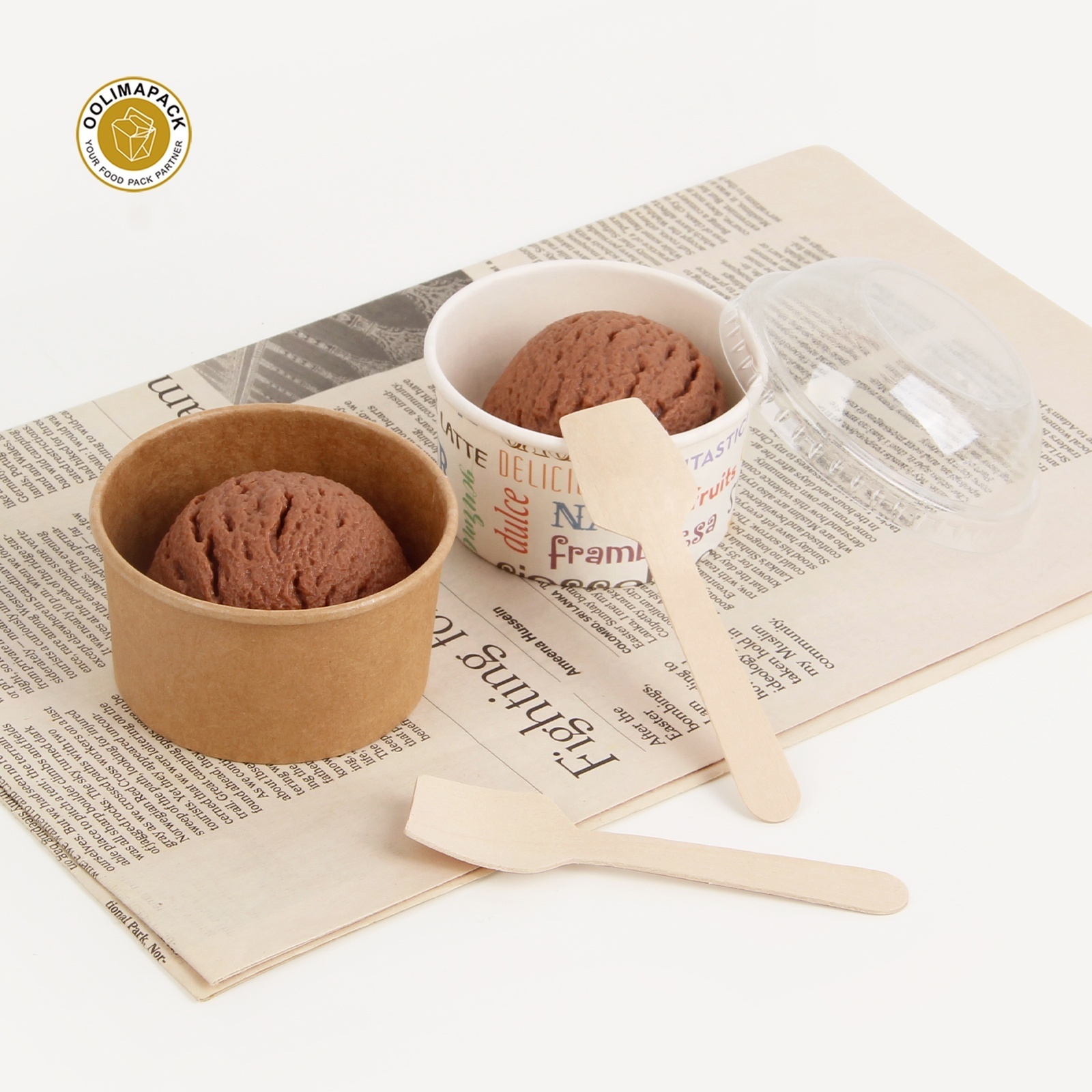 Biodegradable Ice Cream Stick Takeaway Ice Cream Wooden Spoon Wholesale