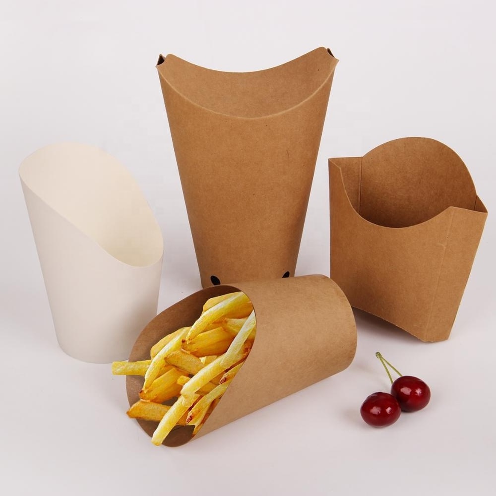 Wholesale custom small large capacity folding paper French fries Oil-proof packaging boxes