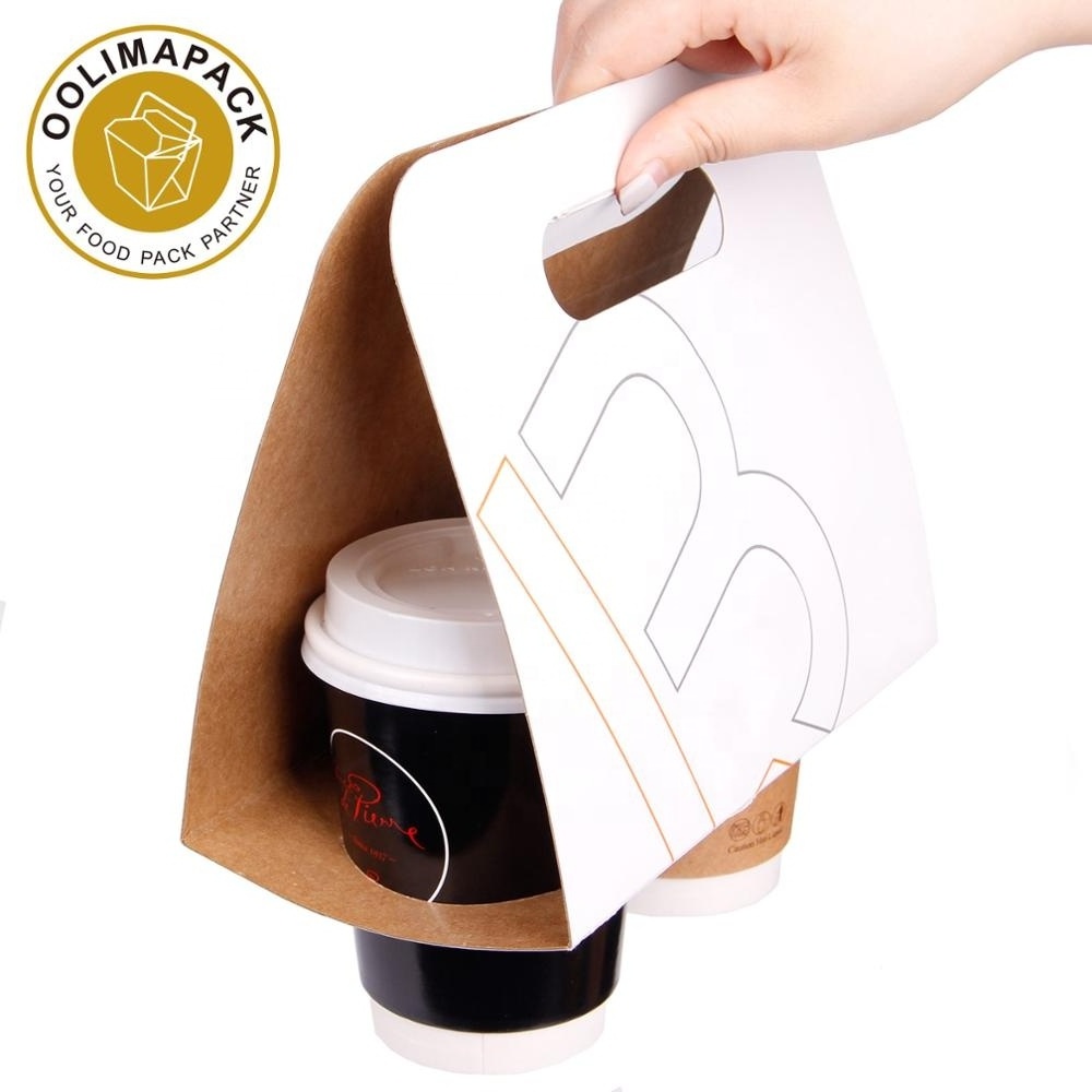 8//12/16 oz Customized Logo Eco-friendly disposable kraft PE Coating double wall Paper drink coffee milk cups with packing