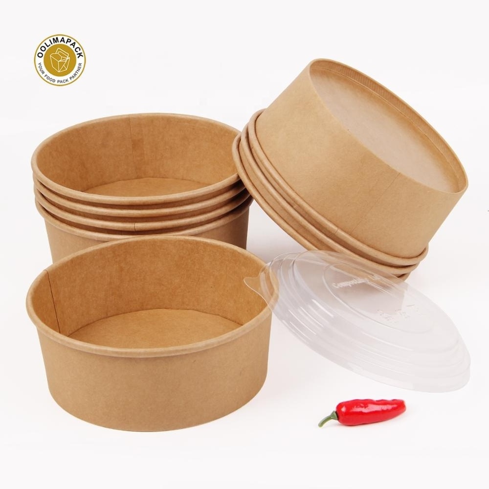 Custom disposable salad paper box packaging food grade kraft paper box