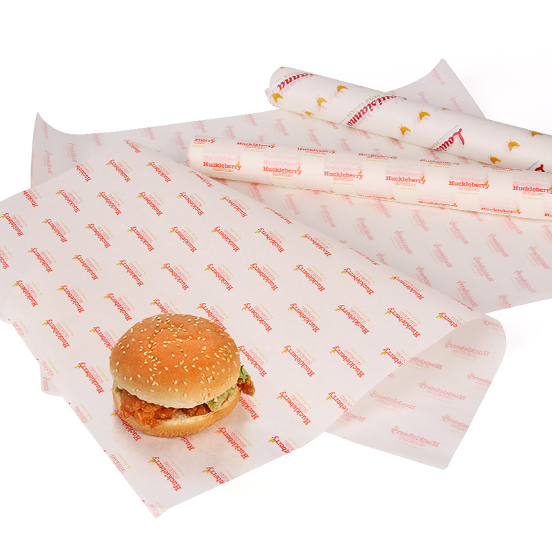 Printed greaseproof paper,high quality food grade greaseproof paper raw material burger wax paper sheets in sheets