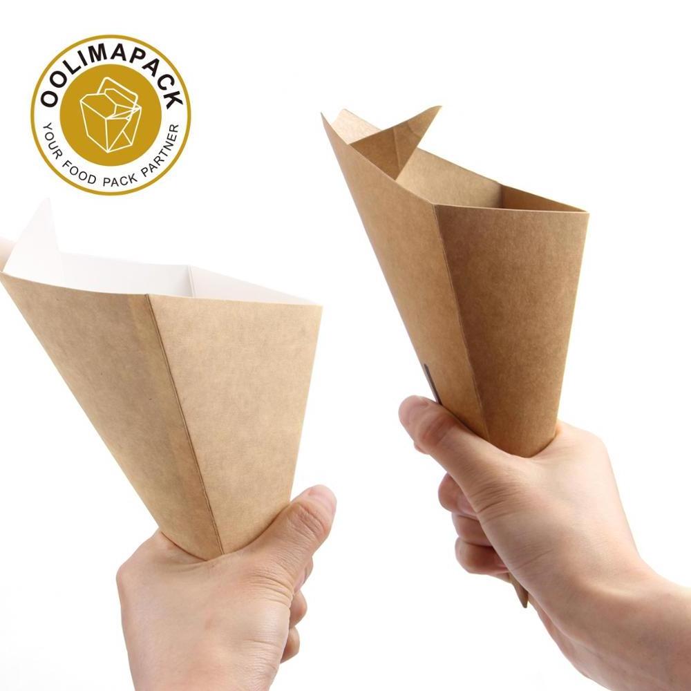 french fries paper packaging box, take away chip cardboard box