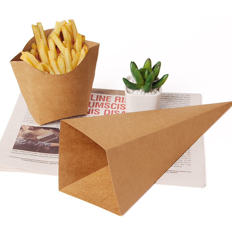 Disposable eco-frendly paper french fries cone holder