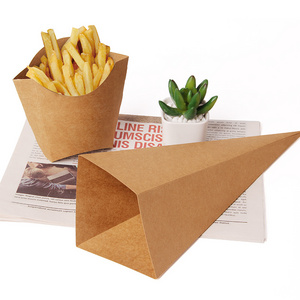 Disposable eco-frendly paper french fries cone holder