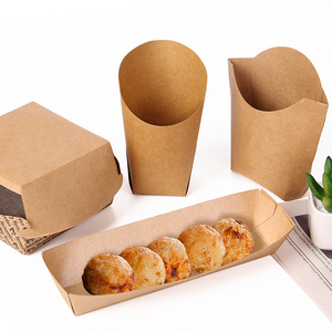 french fries paper packaging box, take away chip cardboard box