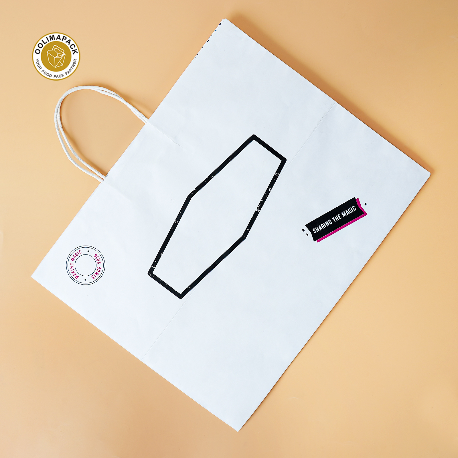 OOLIMA Low Price Kraft Paper Bags with Your Own Logo for Shopping