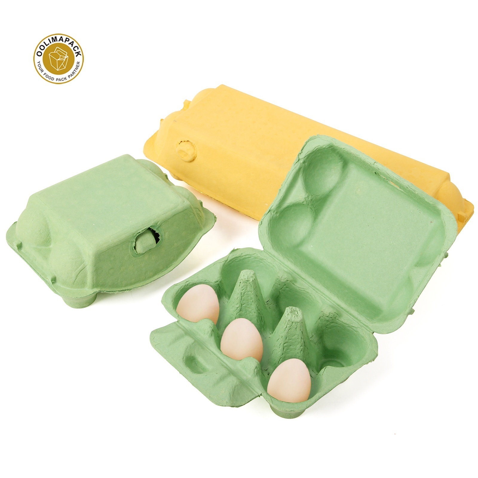 Hot sale customized environmentally paper pulp unique coloured egg cartons