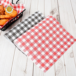 OOLIMA Food Grade Paper Black and White Checkered Wax Paper Sheets Greaseproof Paper