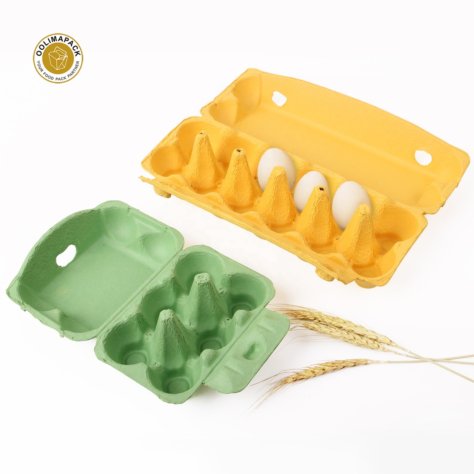 Hot sale customized environmentally paper pulp unique coloured egg cartons