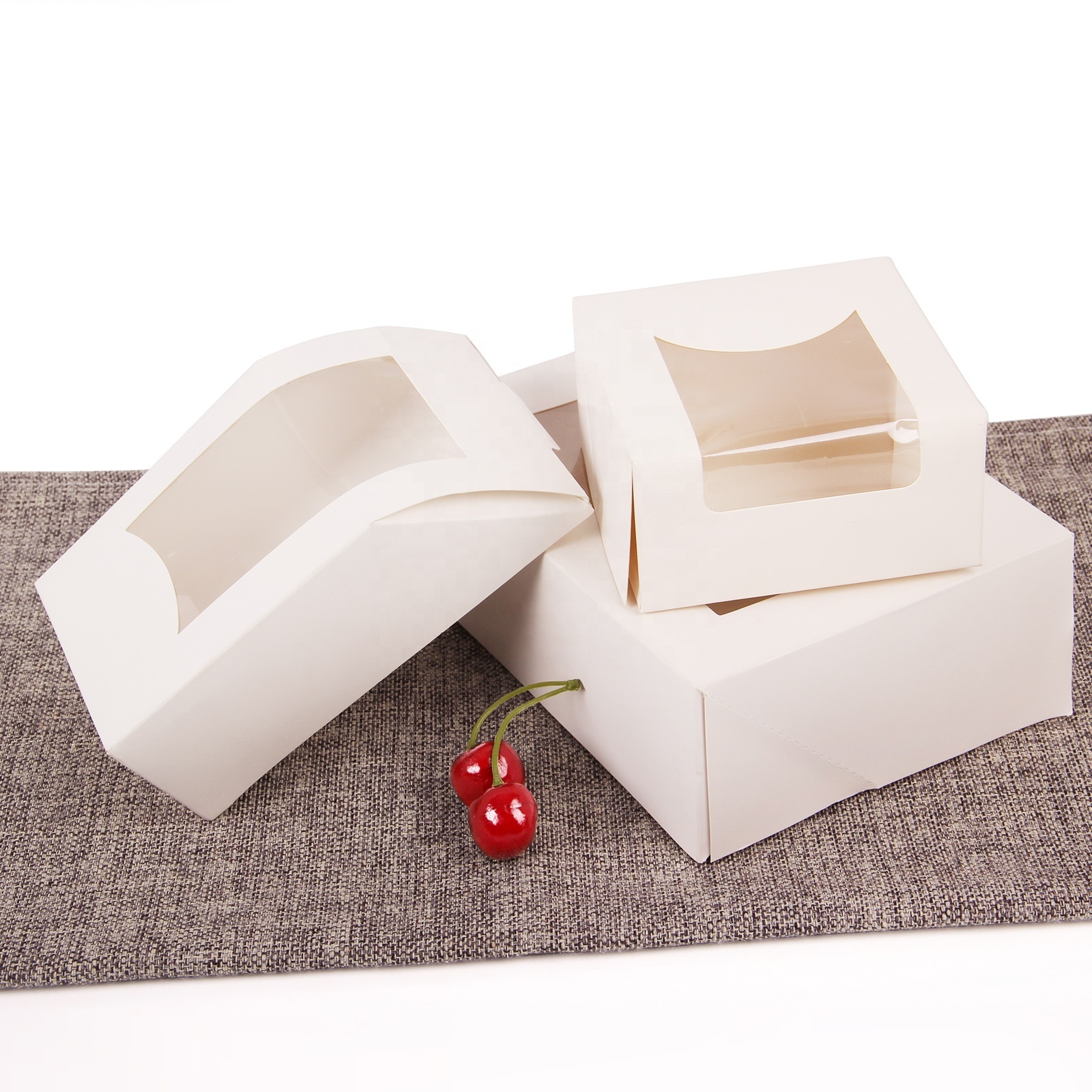 Custom kraft corrugated paper cater cake pastry box in bulk for bakery and divider lids with windows