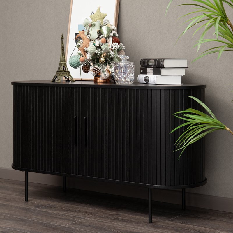 Buffet and Sideboards Metal Frame Furniture Buffet Cabinet Arched Sideboard Solid Oak Wood Sideboard Cabinets