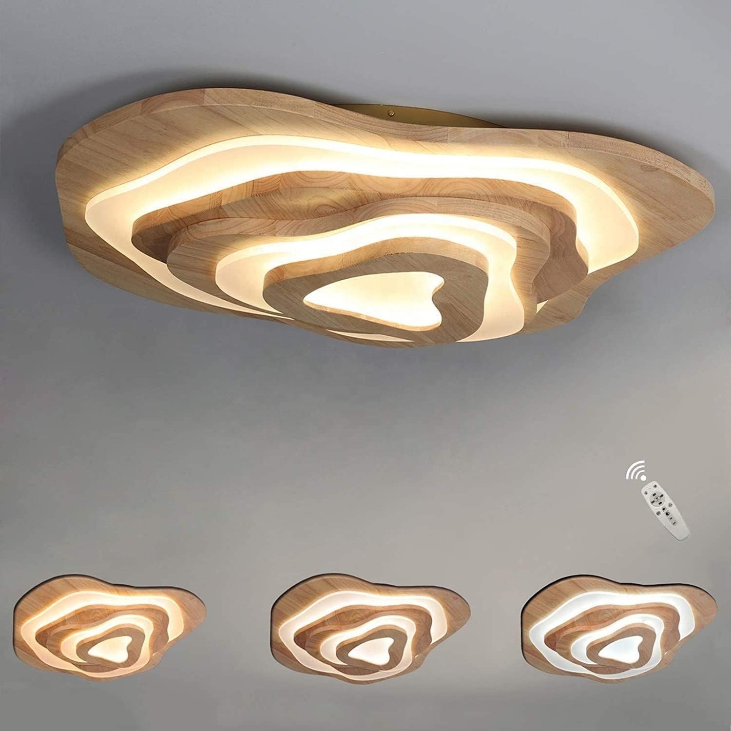 The new 3 Storey Wooden Ceiling Light Fixtures for Living room Bedroom Kids room Oak Modern Irregular Design Wood Ceiling Light