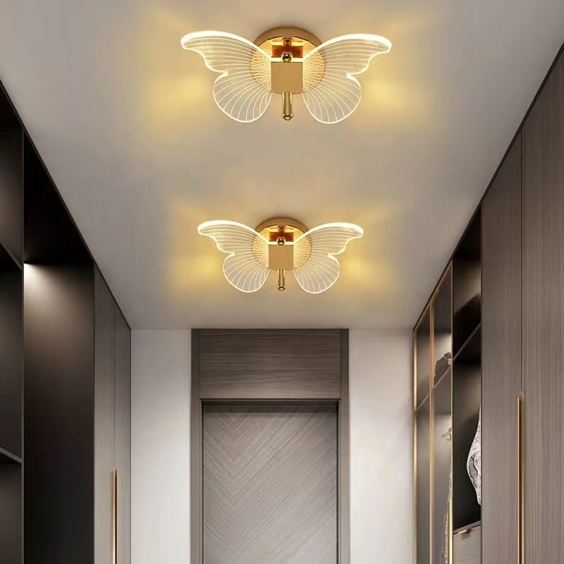 Modern Creative Butterfly Wall Lamp Luxury Gold Living Room Indoor Wall Lights for Home Corridor Night Light  LED Wall Light