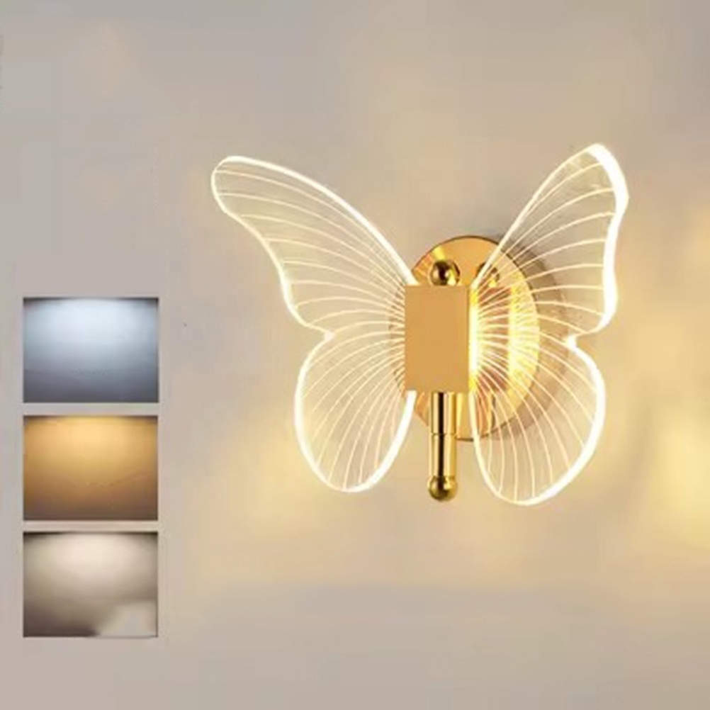 Modern Creative Butterfly Wall Lamp Luxury Gold Living Room Indoor Wall Lights for Home Corridor Night Light  LED Wall Light