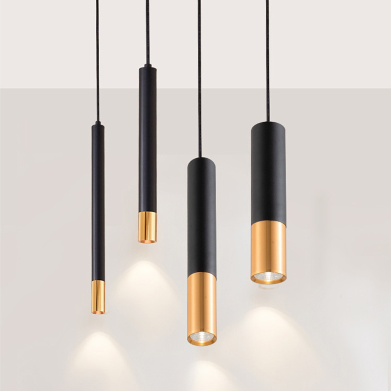 Modern Black Gold Aluminum Pendant Light Nordic Creative Ceiling Spotlights Restaurant Bar Kitchen LED Chandelier